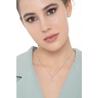 Buchstabenkette V 750er Weißgold Diamanten