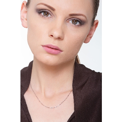 Unisex Halskette Rolò Weißgold 18K 