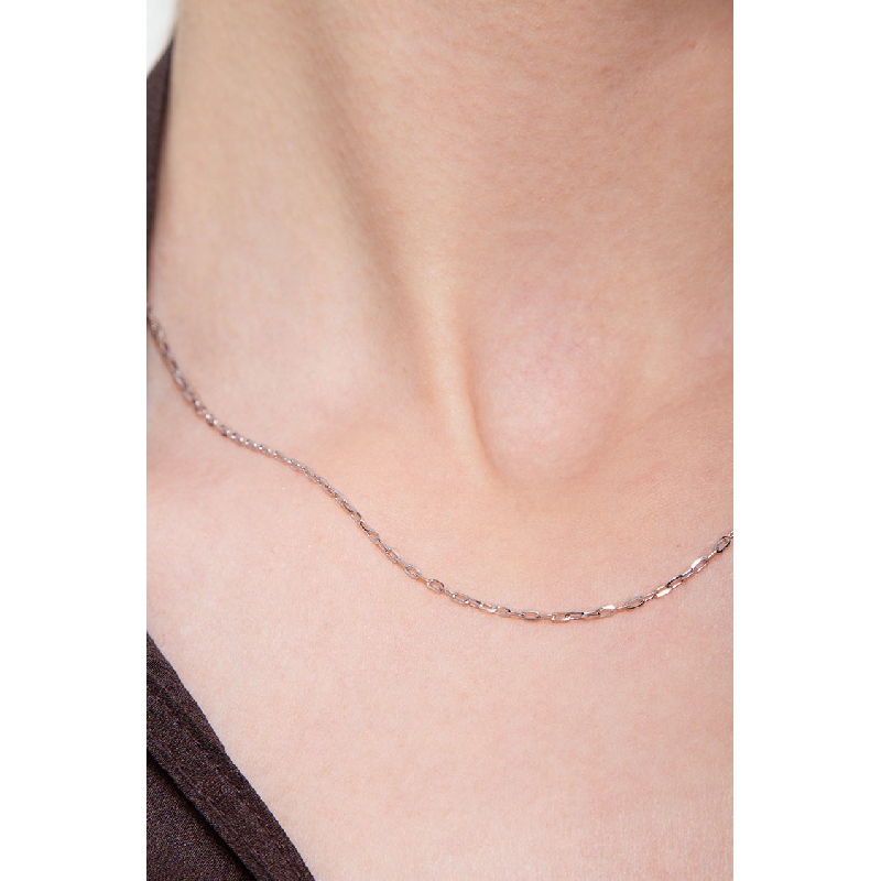 Unisex Halskette Rolò Weißgold 18K 