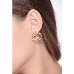 Creolen aus Rosé- und Weißgold 18K mit Diamanten 2