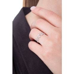 Ring mit Namen ANNA Weißgold 750 und Diamanten 2