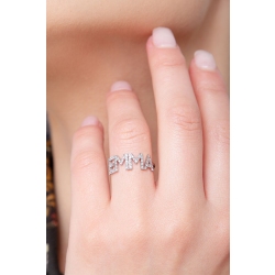 Ring mit Namen EMMA Weißgold 750 und Diamanten 2
