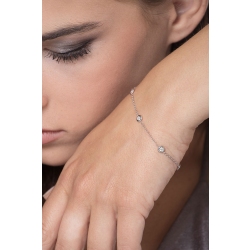 Weissgold Armband mit fünf Diamanten 2