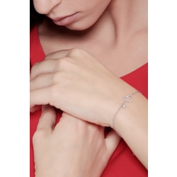 Damenarmband Weißgold 18K mit Herz aus Diamanten 2