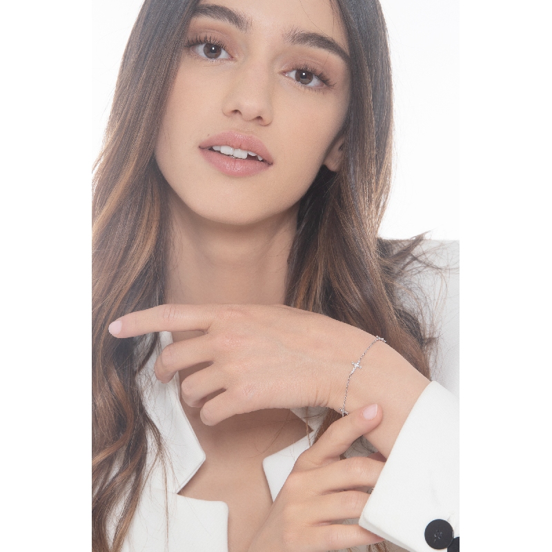 Armband mit Diamant Kreuzen Weißgold