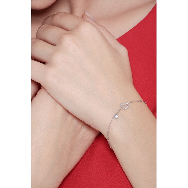 Armband Damen mit Herz aus Diamanten