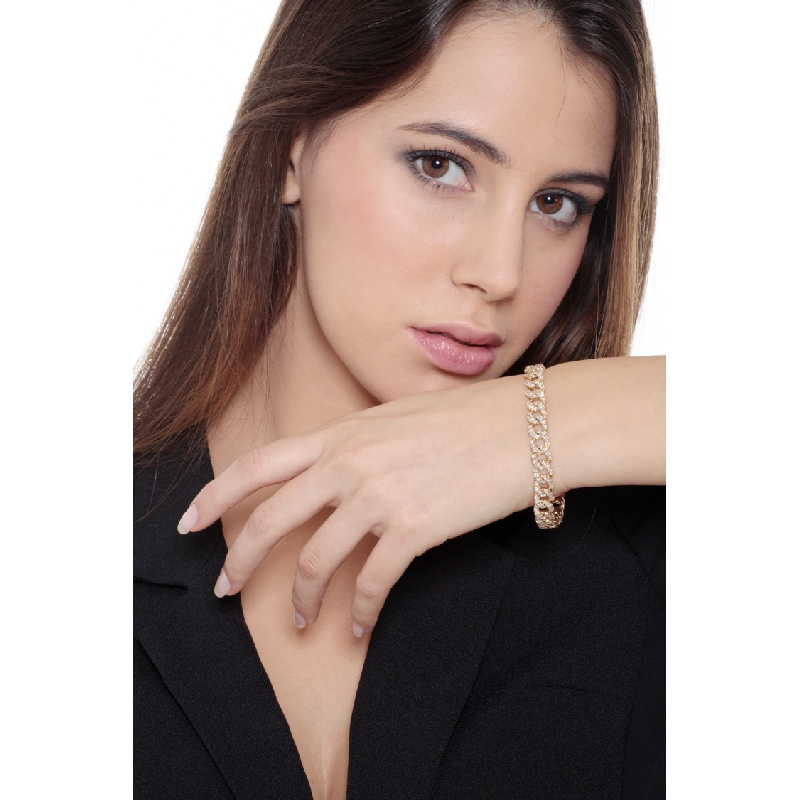 Iced Out Armband aus Gelbgold 18K mit Brillanten 