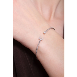 Weißgold-Armreif mit Buchstabe E aus Diamanten 2