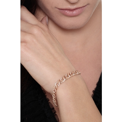 ICED OUT Armband aus Roségold 18K mit Diamanten 