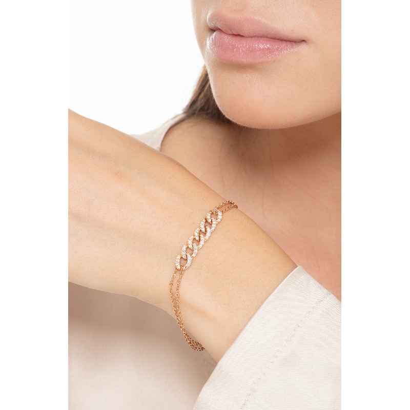 Armband Damen Roségold mit 6 Kettengliedern  Armband Damen Roségold mit 6 Kettengliedern