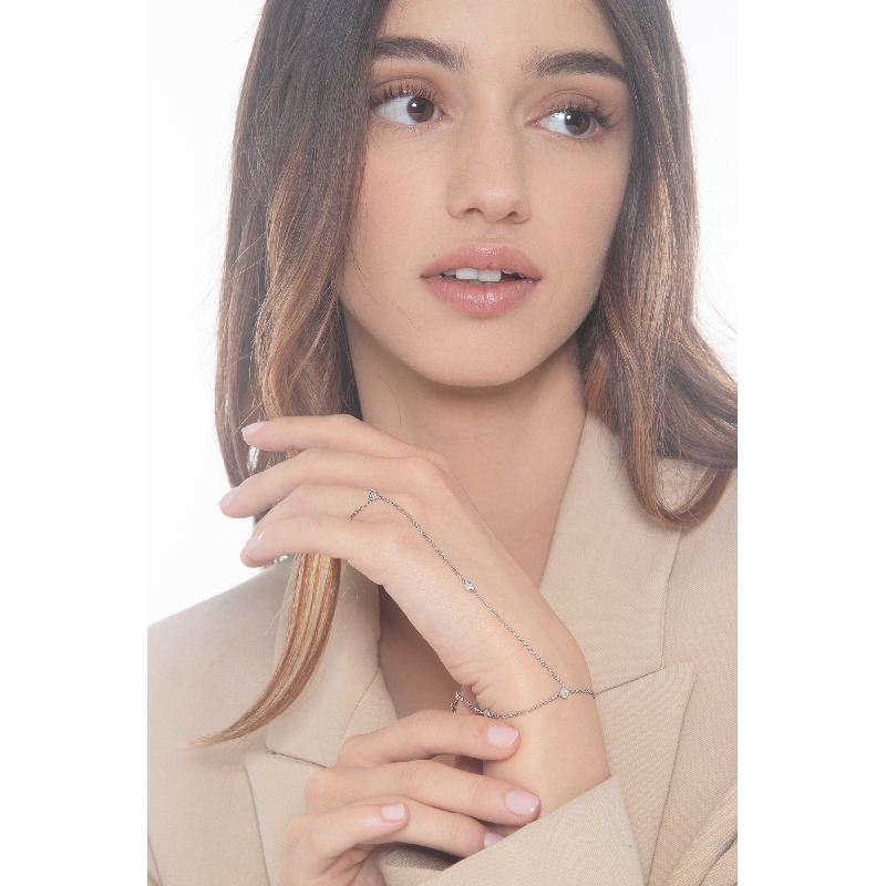 Handkette Weißgold 18K mit Diamanten