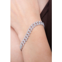 Armband Cuban Link Weißgold 18K mit Diamanten  2