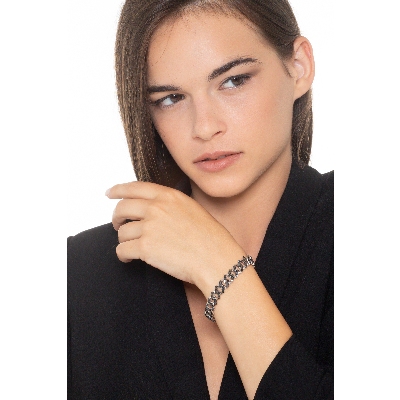 Armband Weißgold 18k mit brünierten schwarzen Diamanten 