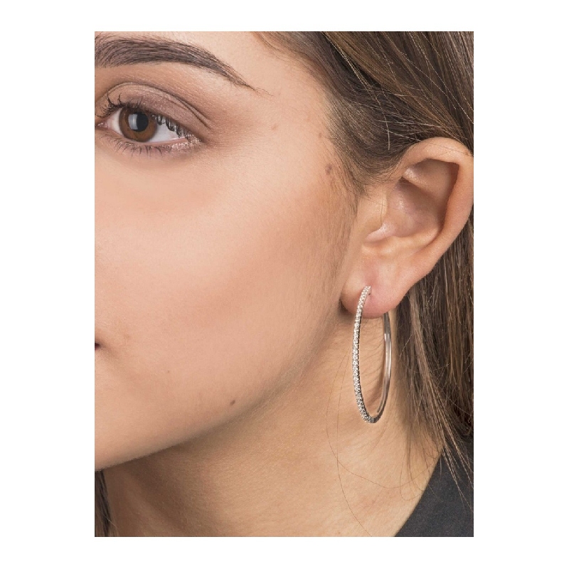 Creolen mit Diamanten Weißgold 18K