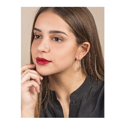 Creolen mit Diamanten Weißgold 18K