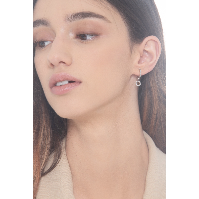 Diamant Ohrhänger Buchstabe O Weißgold 750 Diamant Ohrhänger Buchstabe O Weißgold 750