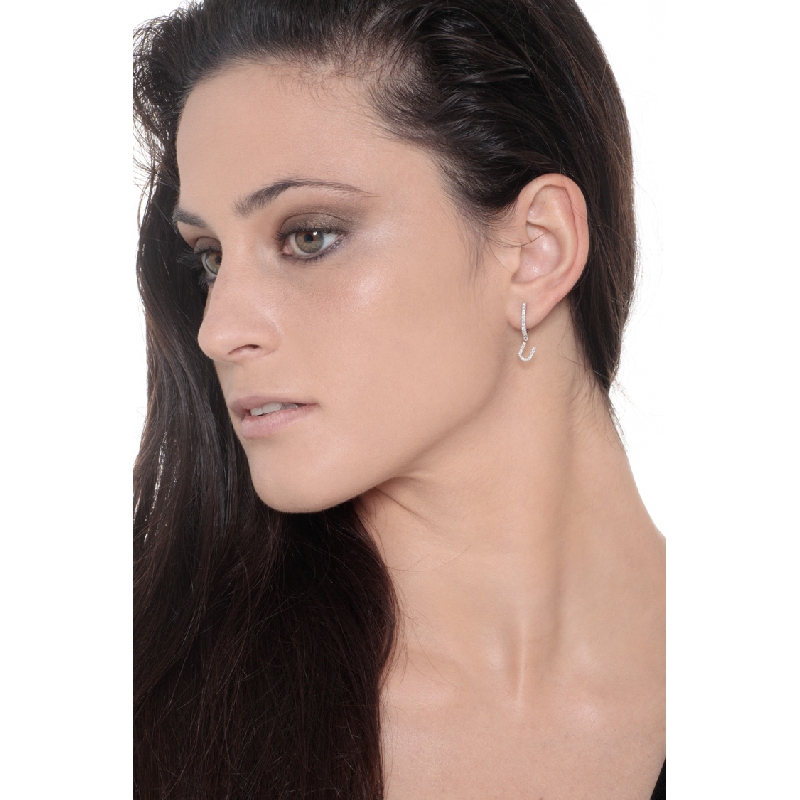 Diamant Ohrhänger Buchstabe U Weißgold 18K