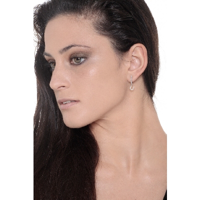 Diamant Ohrhänger Buchstabe U Weißgold 18K