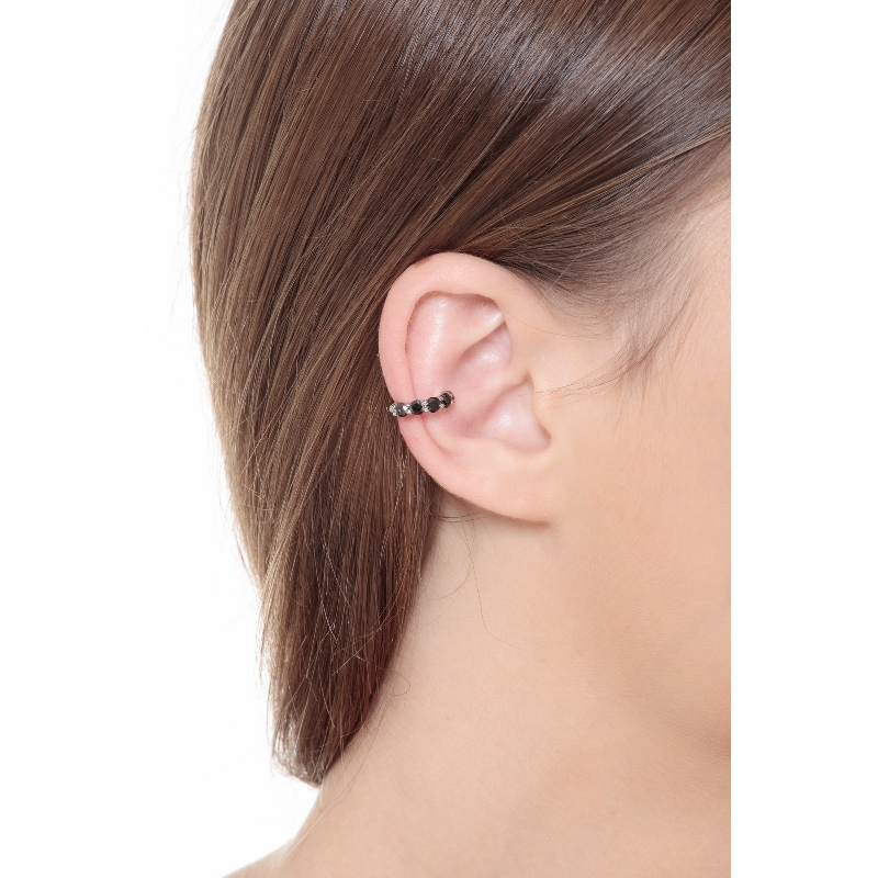 Earcuff aus Weißgold 18K mit schwarzen Diamanten Earcuff aus Weißgold 18K mit schwarzen Diamanten