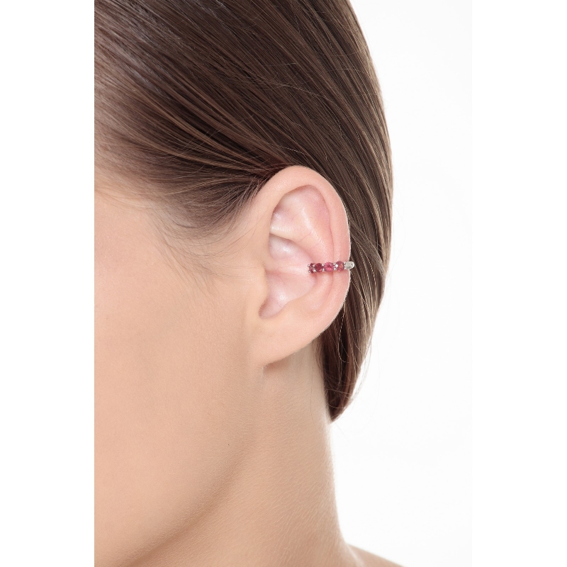 Earcuff Rubin 750 Weißgold 