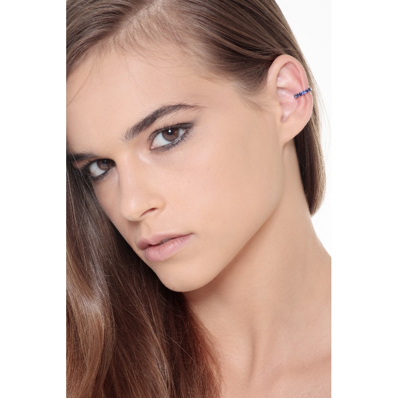 Weißgold 18K Earcuff mit blauen Saphiren 