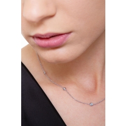 Weißgold 18k Kette mit 9 Diamanten  2