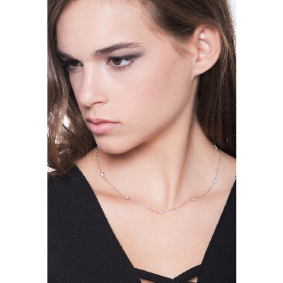 Tiffany Damenkette 45 mit Diamanten Weißgold