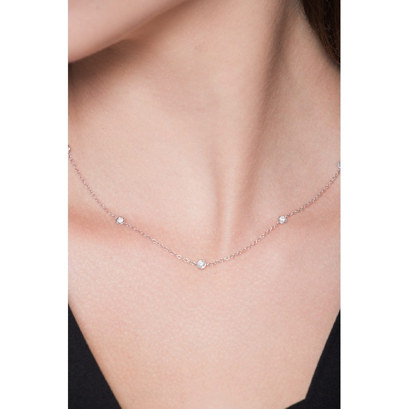 Tiffany Damenkette 45 mit Diamanten Weißgold Tiffany Damenkette 45 mit Diamanten Weißgold