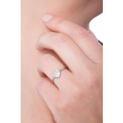 Herzring 18K Weißgold mit Diamanten 2