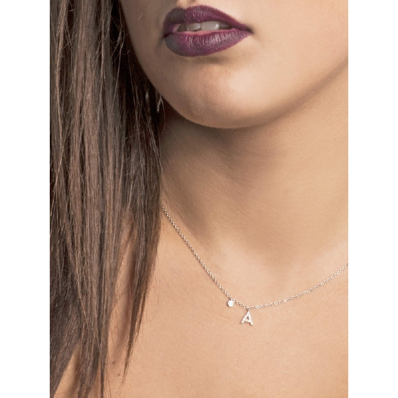 Buchstaben Halskette A Weißgold Diamanten Buchstaben Halskette A Weißgold Diamanten