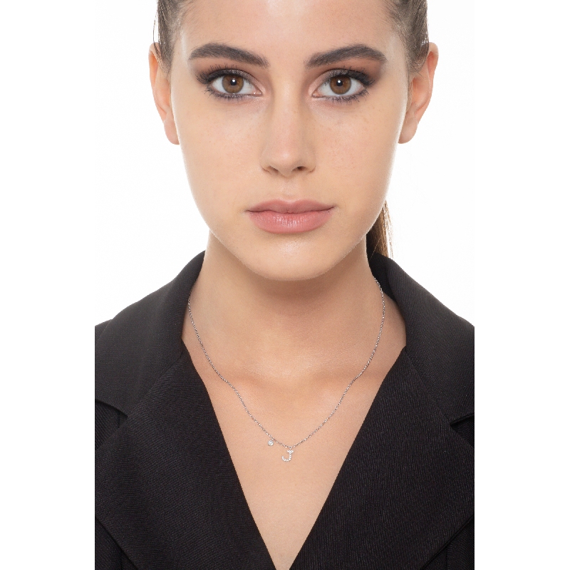 Kette mit Buchstabe J aus Brillanten Weißgold