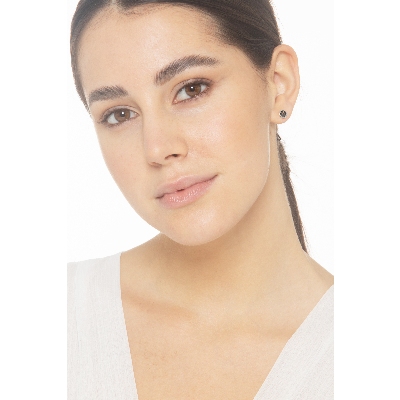 Einzelner Ohrring aus Weißgold 18K mit schwarzen Diamanten