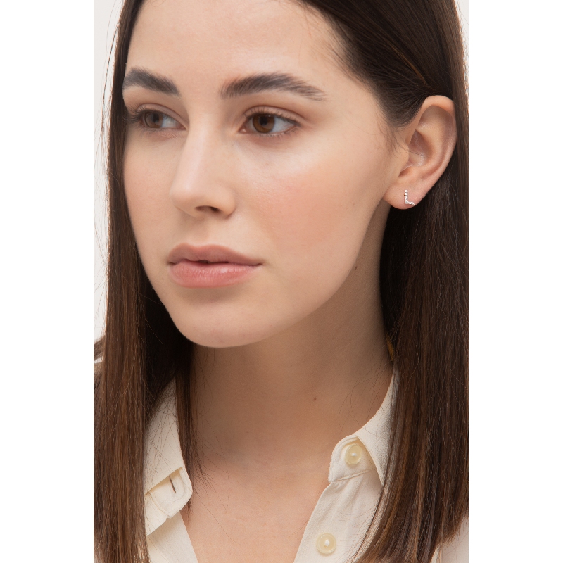 Einzelner Ohrstecker Diamant-Buchstabe L