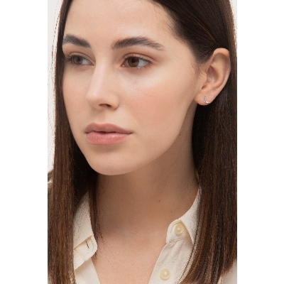 Einzelner Ohrstecker Diamant-Buchstabe L