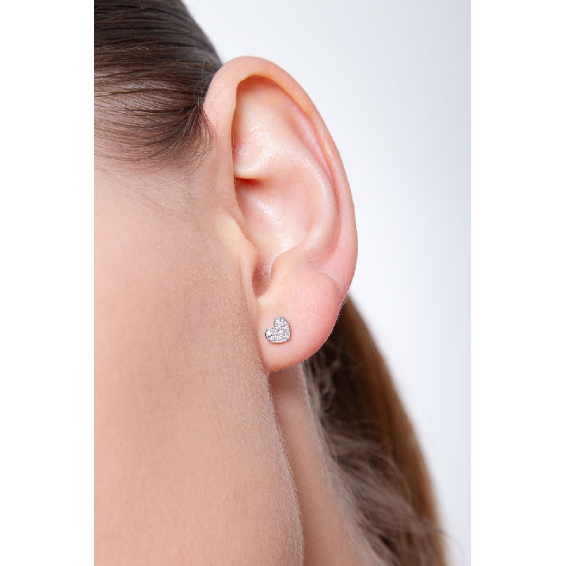 Diamant Ohrstecker Herz Weissgold 750