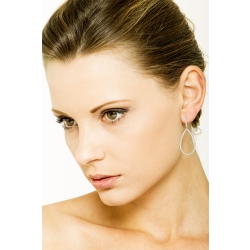 Weißgold Ohrhänger lang mit Brillanten  2