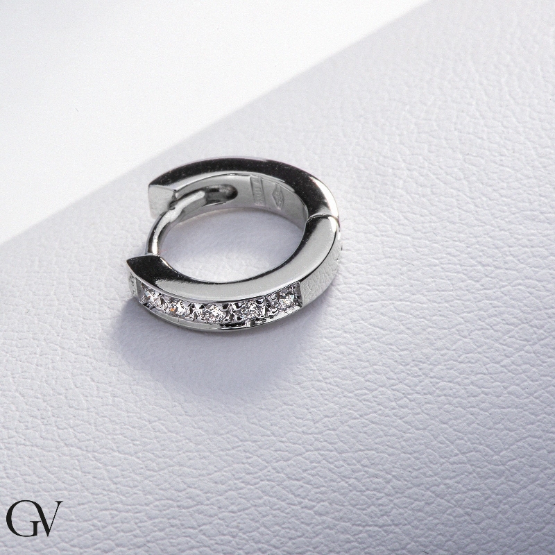 Einzelne Creole mit Brillanten Weißgold 