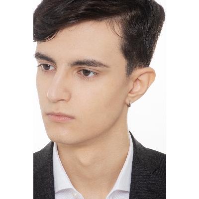 Einzelne Creole mit Brillanten Weißgold 