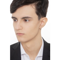 Ohrring einzelne Herren Creole mit Diamanten Weißgold 750 2