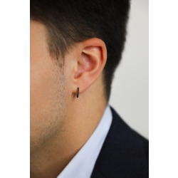 Einzelne Creole Herren Weißgold mit schwarzen Diamanten  2