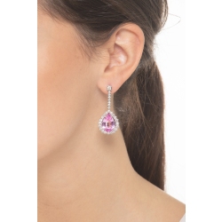 Rosa Saphir Ohrhänger mit Diamanten 2