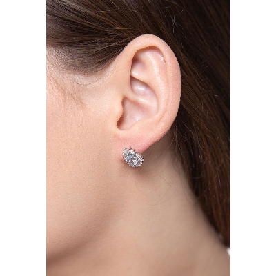 Tropfen Aquamarin Diamant Ohrringe Weissgold