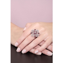 Rubin Ring 750er Weißgold mit Diamanten 2