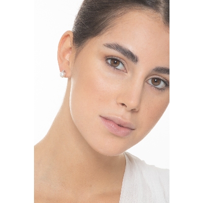 Perlen Ohrringe Weissgold mit Diamanten