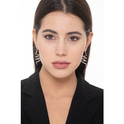 Spiral Ohrringe Weissgold 750 mit Diamanten