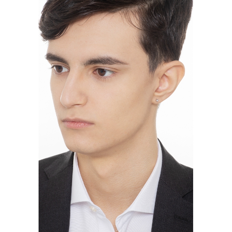 Einzelner Ohrstecker Weißgold mit Brillant  Einzelner Ohrstecker Weißgold mit Brillant