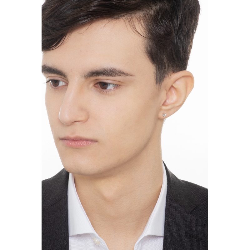 Weißgold 18K einzelner Ohrstecker mit Brillant 