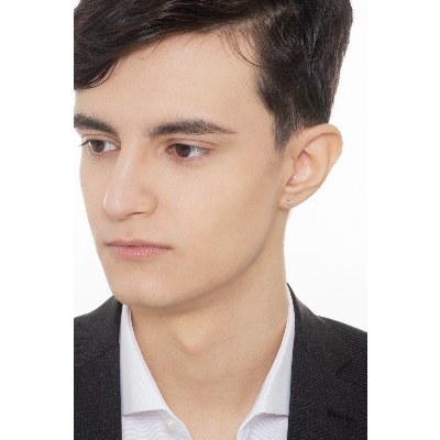 Weißgold 18K einzelner Ohrstecker mit Brillant 