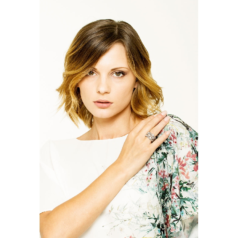 Damenring Weißgold mit Diamanten