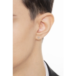 Einzelner Ohrstecker mit Diamanten aus Weißgold 18k  2